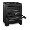 Fogão 5 Bocas Continental Preto Automático com TOP Limpa Fácil e Mesa de Vidro FC5GP - Bivolt