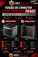 Fogão de Embutir Electrolux FE4EC 4 Bocas Experience VaporBake Cinza - 220v