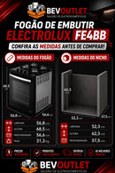 Fogão de Embutir 4 bocas Electrolux Preto Experience Mesa de Vidro e VaporBake FE4BB - Bivolt